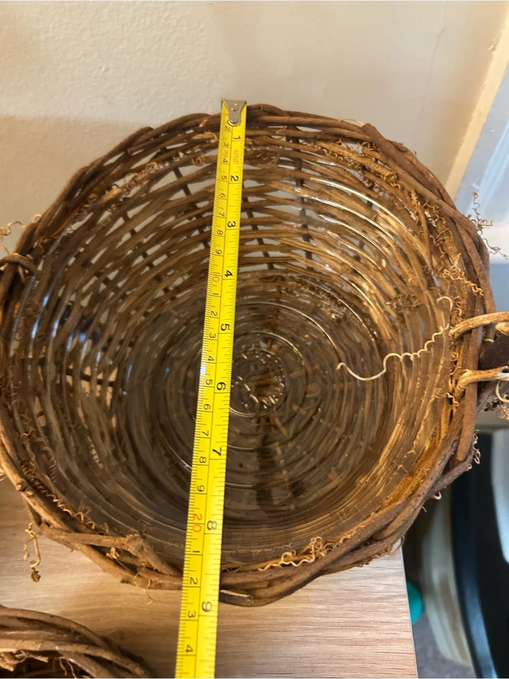Rustic Wicker Vine Baskets with Handle - Brown - 3 included